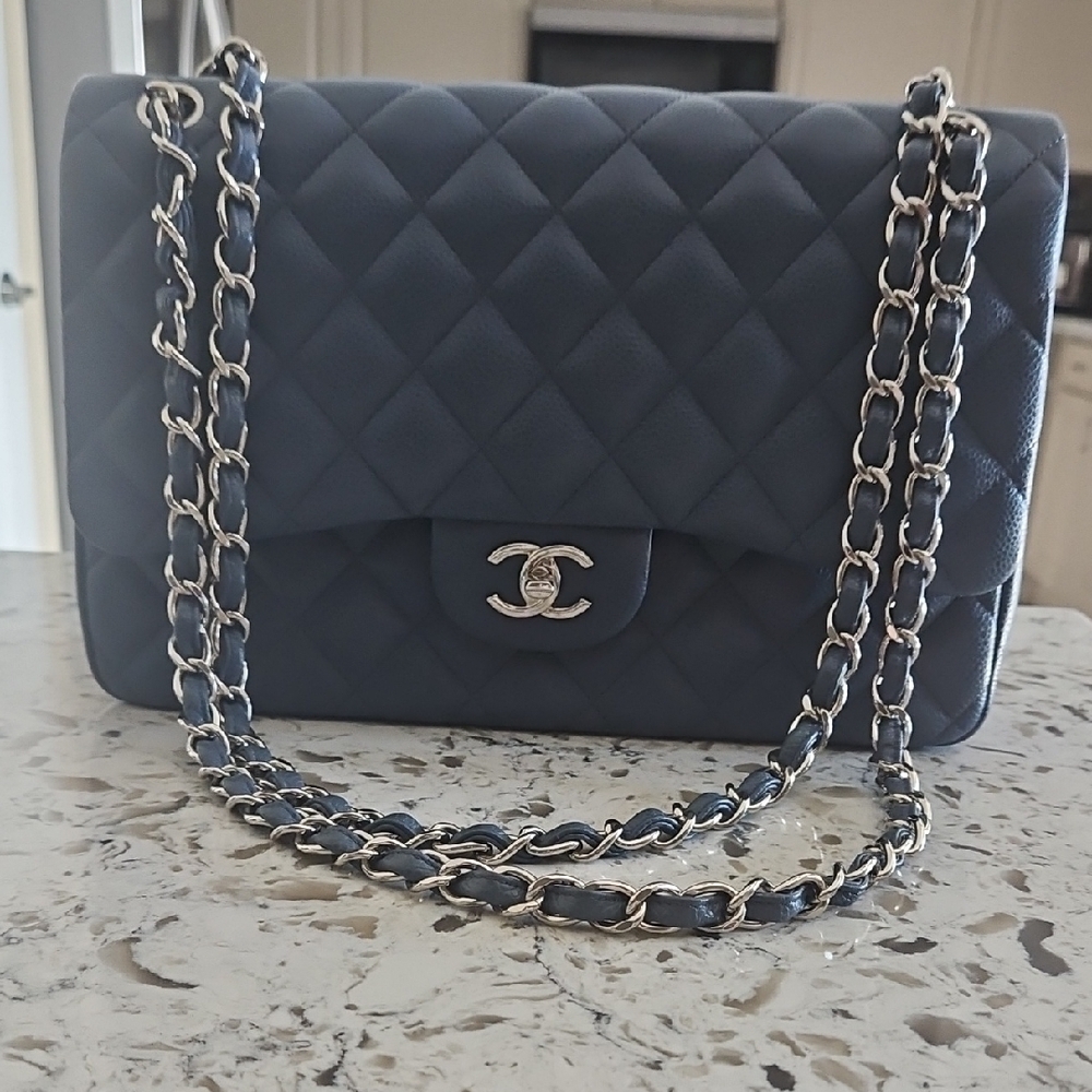 Chanel Jumbo Lambskin Quilted Chain Bag